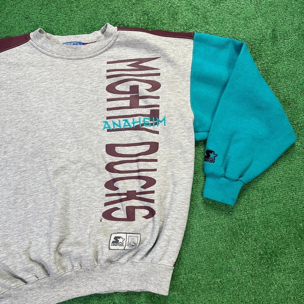 RARE Vintage 1990s Starter NHL Mighty Ducks Pullover Sweatshirt (LARGE) - Picture 3 of 11